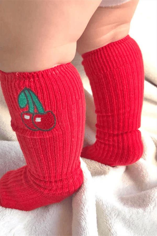 Kırmızı Kiraz Kız Çocuk Çorap