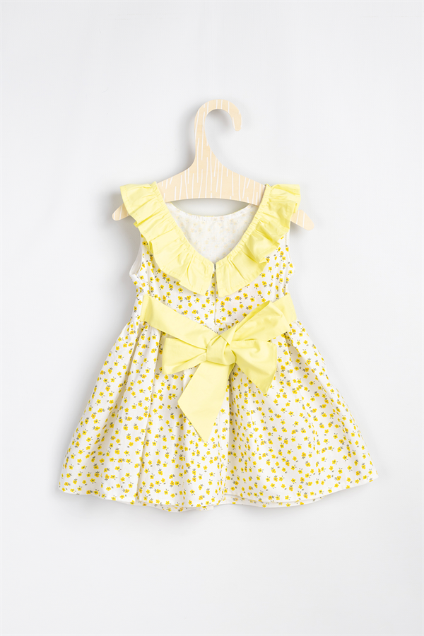 Sarı Yakası Fırfırlı Elbise - Amelia