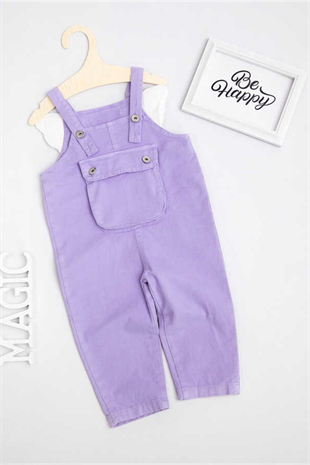 Lilac Wing Detailed Girl Jean Jumpsuit- Gilda