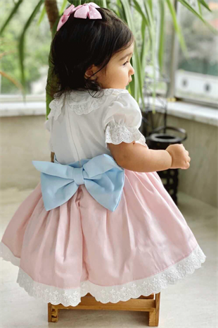 Pembe Vintage Kız Çocuk Elbise - Melrose