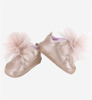 Pudra Tüllü Kız Bebek Ayakkabı