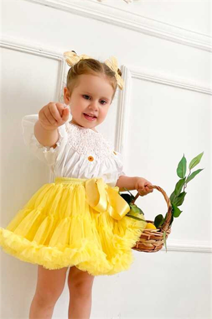 Sarı Kız Çocuk Tütü Etek - Bonita