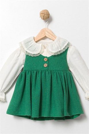 Yeşil Gömlekli Elbise 2'li Takım - Cherish